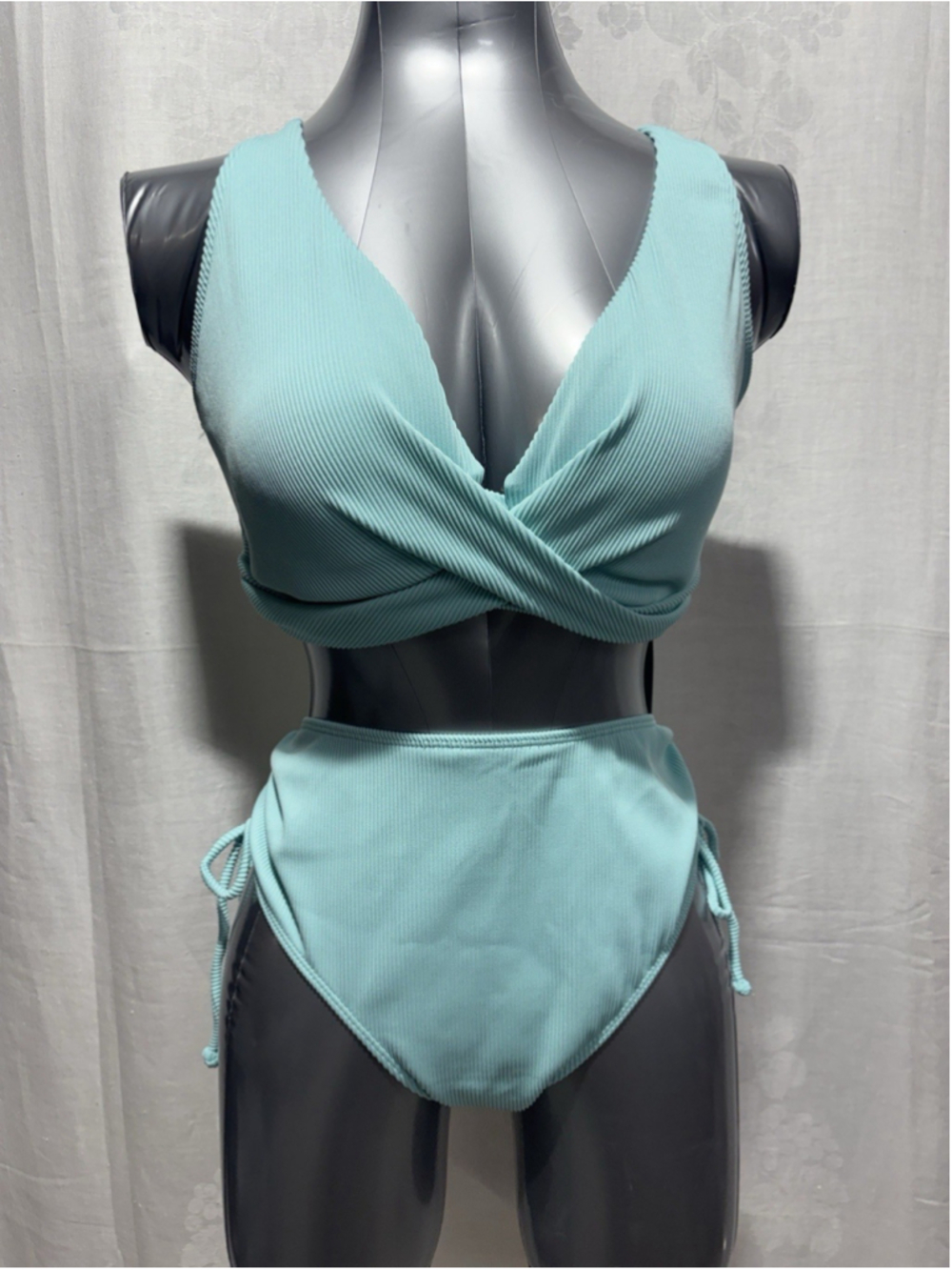 Women’s Twist-Front High-Waist 2 piece Bikini in Aqua Size XL - Vacation travel